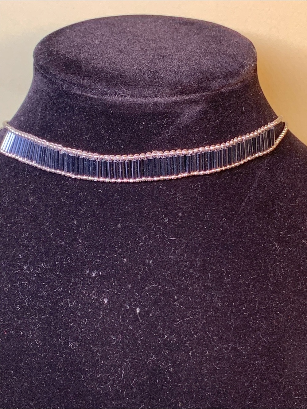 Dark Navy/Black Beaded Choker Necklace - Women Jewelry
